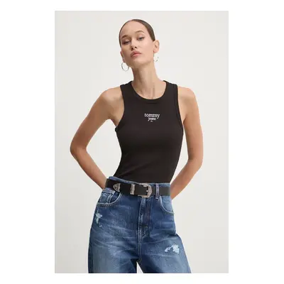 Top Tommy Jeans dámský, černá barva, DW0DW18408