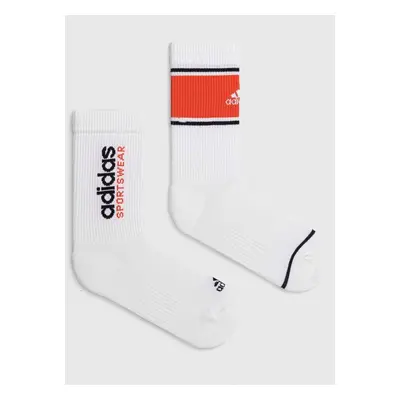 Ponožky adidas 2-pack bílá barva, IW2919