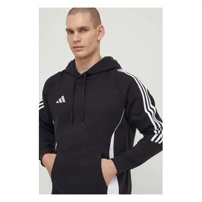 Tepláková mikina adidas Performance Tiro 24 černá barva, s kapucí, s aplikací, IJ7673