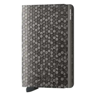 Kožená peněženka Secrid Slimwallet Hexagon Grey šedá barva