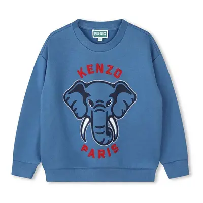 Dětská mikina Kenzo Kids modrá barva, s potiskem, K60769