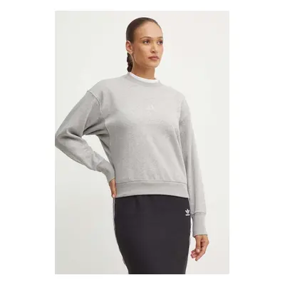 Mikina adidas All SZN dámská, šedá barva, melanžová, IY6749