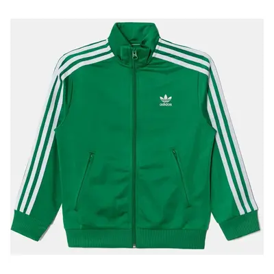 Dětská mikina adidas Originals FIREBIRD TOP zelená barva, s aplikací, IY9801