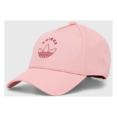 Bavlněná čepice adidas Originals BASEBALL CAP růžová barva, s aplikací, IY6694