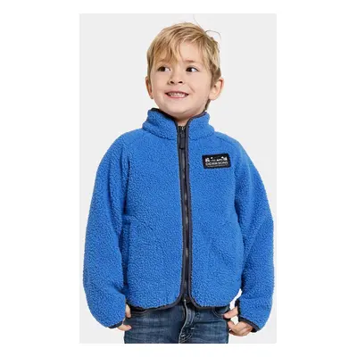 Dětská fleecová mikina Didriksons GIBBS KIDS FULLZIP modrá barva, 505577