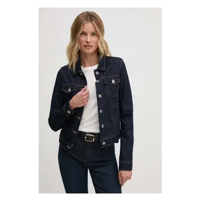 Bunda Pepe Jeans SLIM JACKET dámská, tmavomodrá barva, přechodná, PL402430AB2