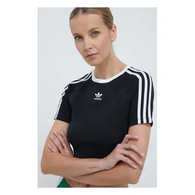 Tričko adidas Originals 3-Stripes Baby Tee černá barva, IU2532