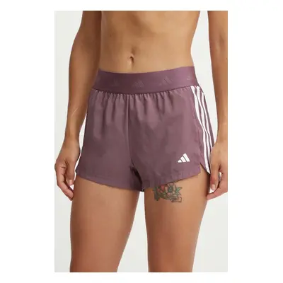 Tréninkové šortky adidas Performance Hyperglam fialová barva, s potiskem, high waist, IX3220