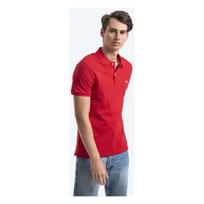 Bavlněné polo tričko Lacoste PH4012 240 červená barva, PH4012.240-240