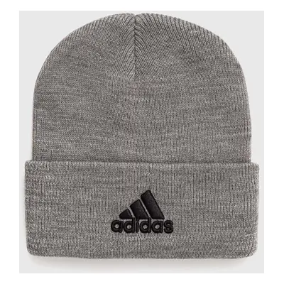 Čepice adidas šedá barva, z husté pleteniny, IY7665