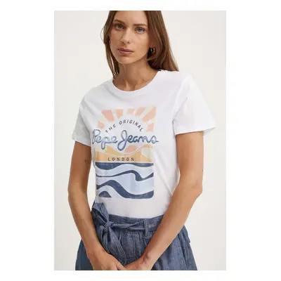 Bavlněné tričko Pepe Jeans ESHA bílá barva, PL505885