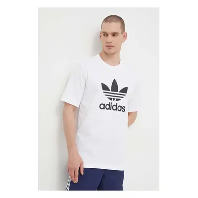 Bavlněné tričko adidas Originals Trefoil bílá barva, s potiskem, IV5353