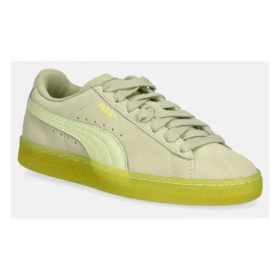 Semišové sneakers boty Puma Suede Classic Translucent zelená barva, 398818