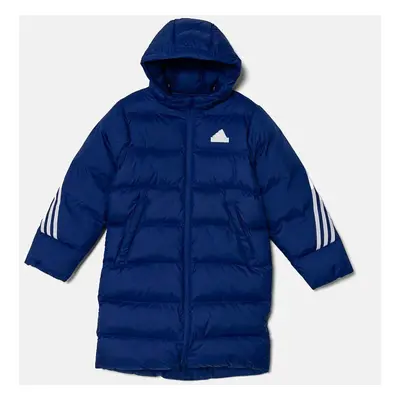 Dětská bunda adidas J FI 3S PARKA modrá barva, IW1811