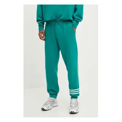 Tepláky adidas Originals tyrkysová barva, hladké, JF9151