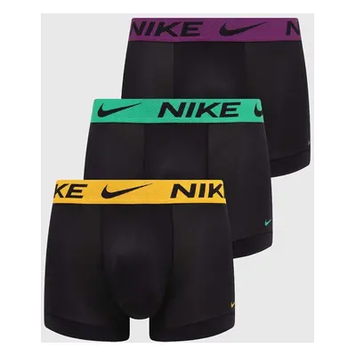 Boxerky Nike 3-pack pánské, černá barva