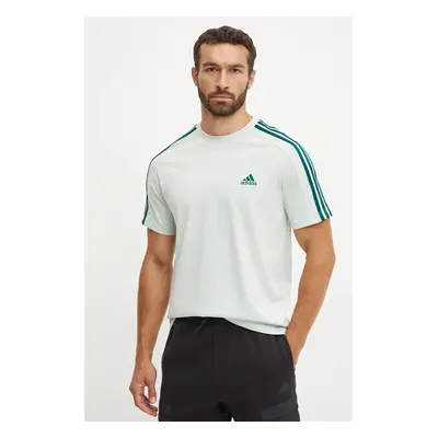 Bavlněné tričko adidas Essentials zelená barva, IX0156