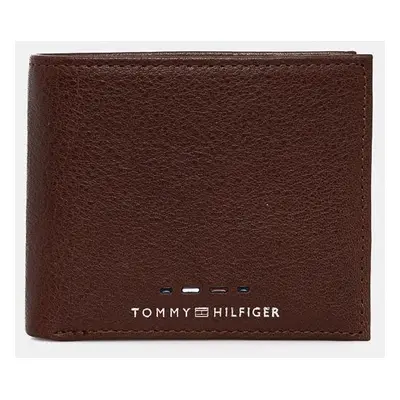 Peněženka Tommy Hilfiger hnědá barva, AM0AM12781