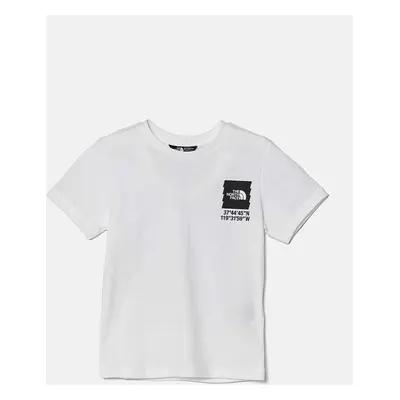 Dětské bavlněné tričko The North Face COORDINATES GRAPHIC S/S TEE bílá barva, s potiskem, NF0A89