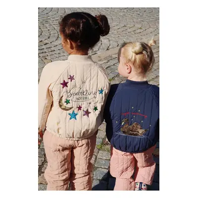 Dětská bomber bunda Konges Sløjd JUNO SEQUIN BOMBER JACKET béžová barva, KS101250