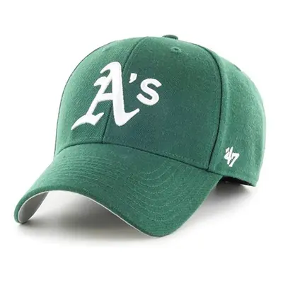 Čepice z vlněné směsi 47brand MLB Oakland Athletics zelená barva, s aplikací, B-MVP18WBV-DGE