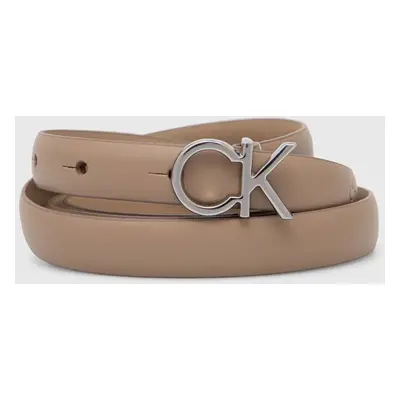 Kožený pásek Calvin Klein dámský, béžová barva, K60K612360