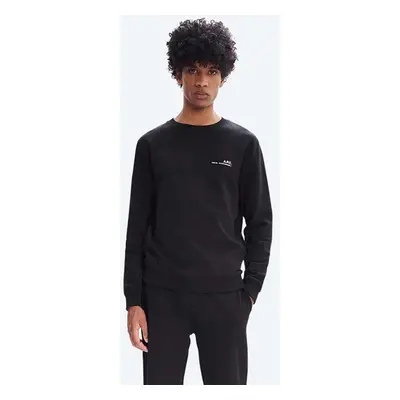 Bavlněná mikina A.P.C. Sweat Item COEAS-H27608 BLACK pánská, černá barva, hladká