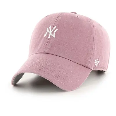 Bavlněná baseballová čepice 47 brand MLB New York Yankees růžová barva, s aplikací, B-BSRNR17GWS