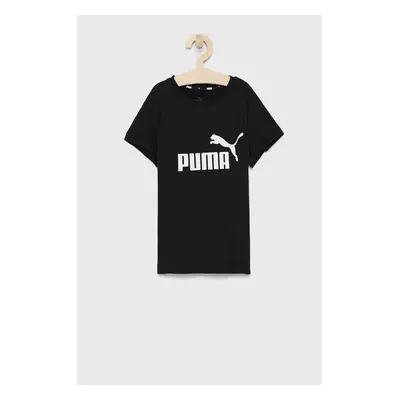 Dětské bavlněné tričko Puma 587029 černá barva