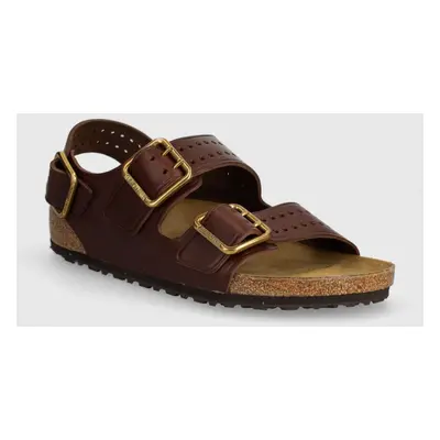 Kožené sandály Birkenstock Milano Bold Gap pánské, hnědá barva, 1023595