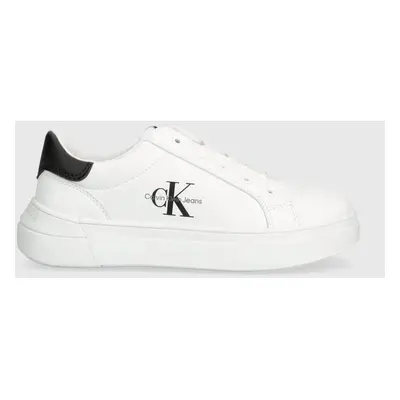 Dětské sneakers boty Calvin Klein Jeans bílá barva