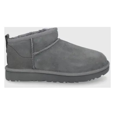 Semišové sněhule UGG Classic Ultra Mini šedá barva, 1116109.GREY