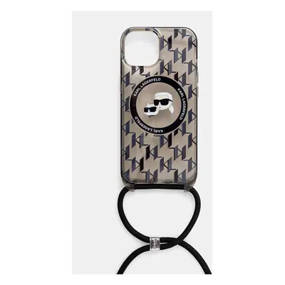 Obal na telefon Karl Lagerfeld iPhone 15 / 14 / 13 6.1" černá barva, KLHMP15SHCKCKLCK