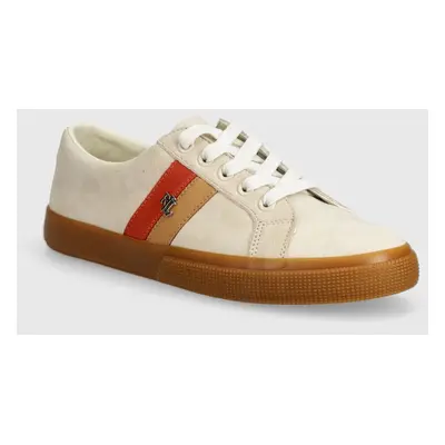 Semišové sneakers boty Lauren Ralph Lauren Janson II béžová barva, 802942785002