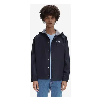 Bunda A.P.C. Blouson Greg pánská, tmavomodrá barva, přechodná, PSAHP-H02808 DARK NAVY