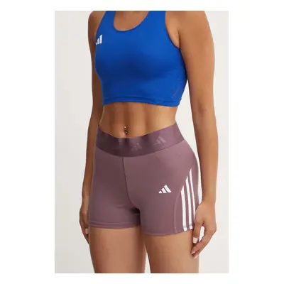 Tréninkové šortky adidas Performance Hyperglam fialová barva, s potiskem, medium waist, IX3211