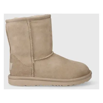 Dětské semišové sněhule UGG Classic II béžová barva