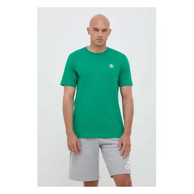 Bavlněné tričko adidas Originals zelená barva, s aplikací