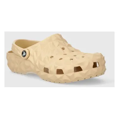 Pantofle Crocs Classic Geometric Clog béžová barva, 209563