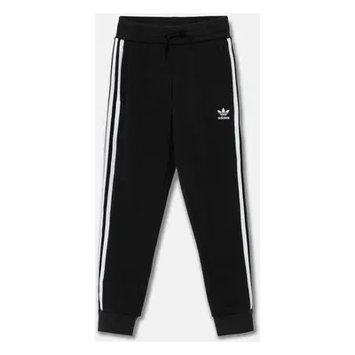 Dětské tepláky adidas Originals TREFOIL PANTS černá barva, s aplikací, IY7484