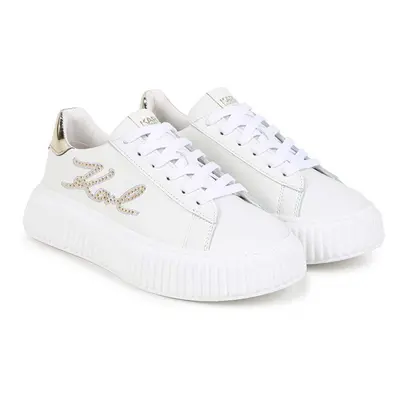 Dětské kožené sneakers boty Karl Lagerfeld bílá barva, Z30310