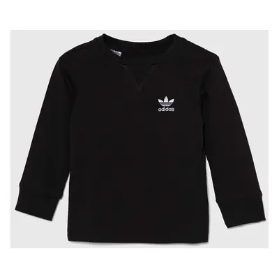 Dětské tričko s dlouhým rukávem adidas Originals LONG SLEEVE černá barva, IW1006