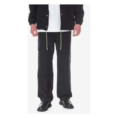 Kalhoty Wood Wood Halsey Crispy Tech Trousers 12245009-1283 BLACK pánské, černá barva, jednoduch