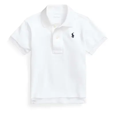 Dětská bavlněná polokošile Polo Ralph Lauren bílá barva, 320570127001