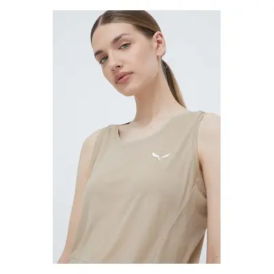 Sportovní top Salewa PUEZ SPORTY DRY dámský, béžová barva, 00-0000028634