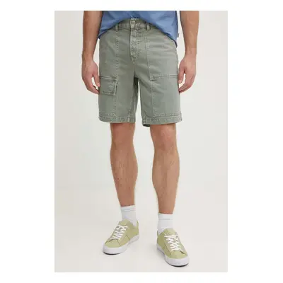 Džínové šortky Pepe Jeans RELAXED SHORT UTILITY COLOUR pánské, zelená barva, PM801121