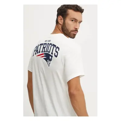 Bavlněné tričko Nike New England Patriots béžová barva, s potiskem, N199-11K-8K-8AB