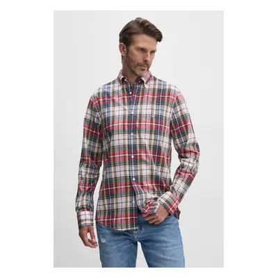 Bavlněná košile Gant červená barva, regular, s límečkem button-down, 3240165