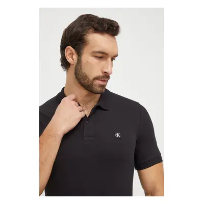 Polo tričko Calvin Klein Jeans černá barva, J30J325269