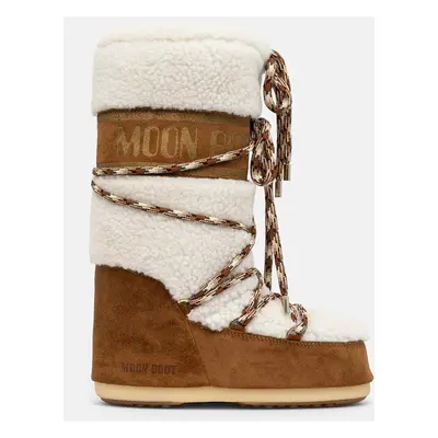 Semišové sněhule Moon Boot MB ICON SHEARLING hnědá barva, 80D1402610 MA03